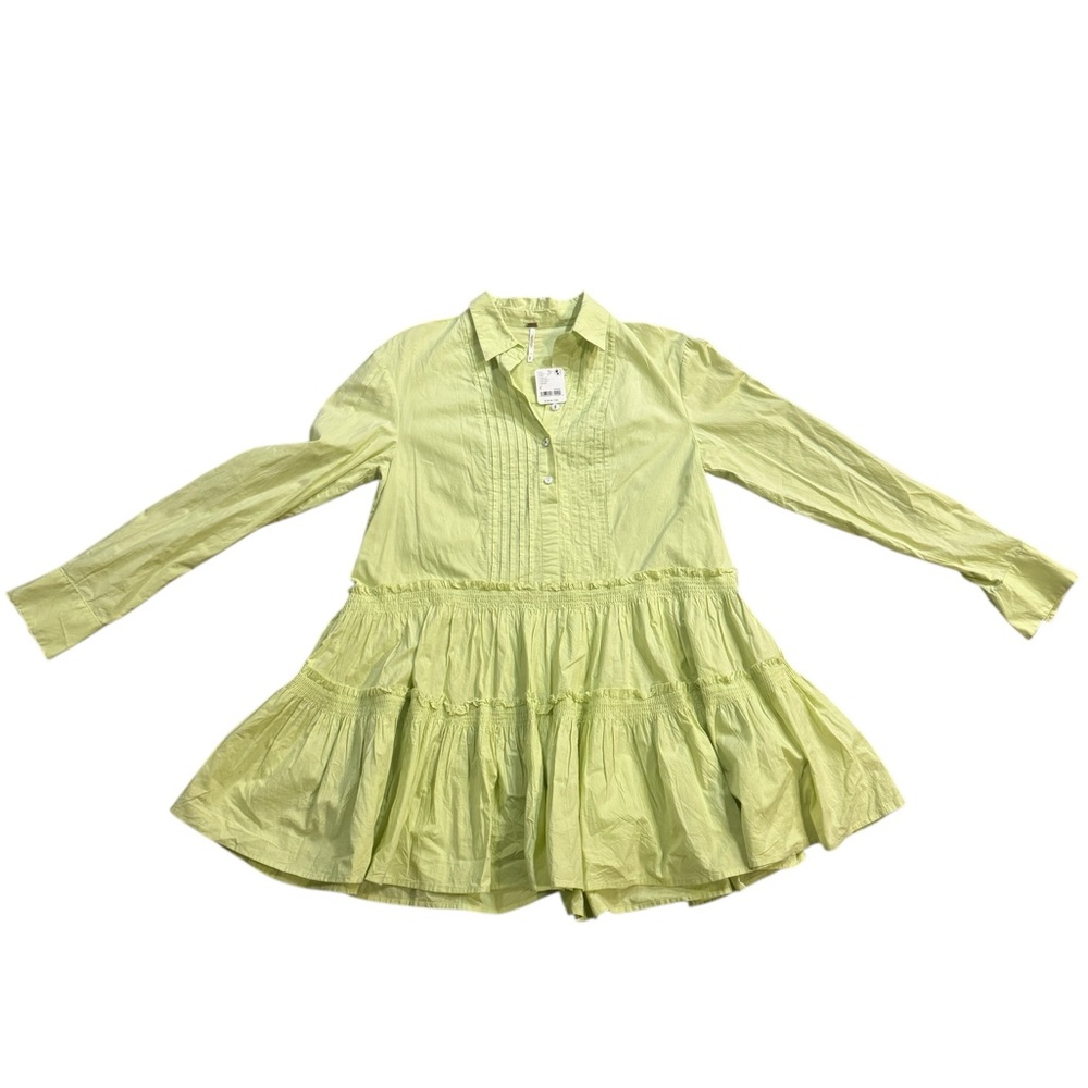 Free People Billie Long Light Green Long Sleeve Mini Dress